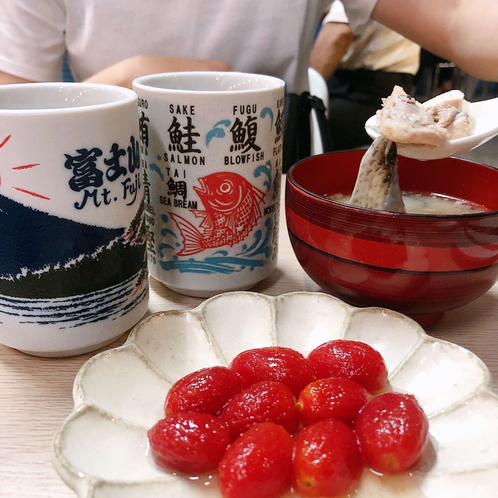 四五番食堂海鮮味增湯、紫蘇梅蜜蕃茄